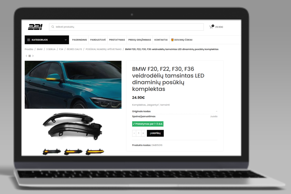 Automobilių aksesuarų ir kitų priedų elektroninė parduotuvė, sukurta pagal individualius kliento poreikius, užtikrinant išskirtinį funkcionalumą ir patogumą. Automobilių aksesuarų ir kitų priedų elektroninė parduotuvė, sukurta pagal individualius kliento poreikius, užtikrinant išskirtinį funkcionalumą ir patogumą.