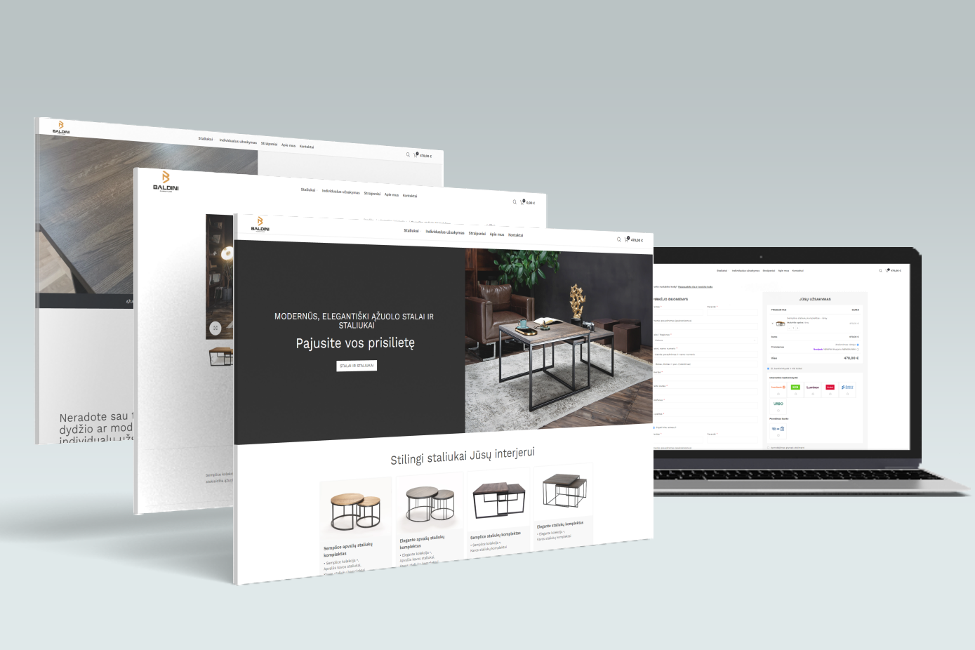 Rankų darbo staliukų ir priedų elektroninė parduotuvė