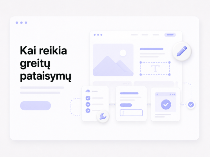 Svetainės klaidų taisymas ir turinio pakeitimai