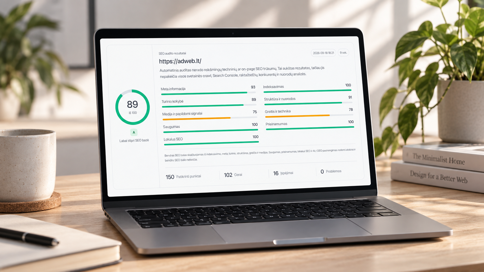 SEO audito rezultatų sistema