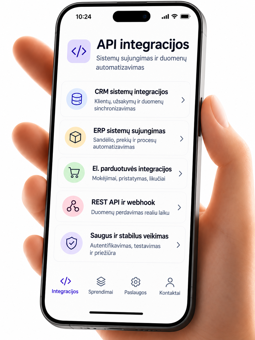 API integracijų ir sistemų duomenų mainų pavyzdys