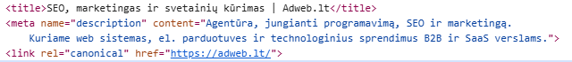 Meta description: kas tai ir kaip parašyti gerą meta aprašymą